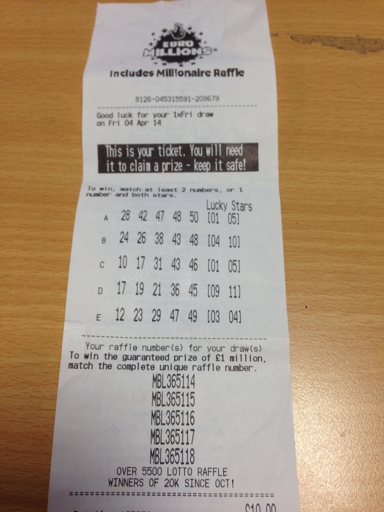TechNET IT – Euro Millions 4th April – Lottery Draw