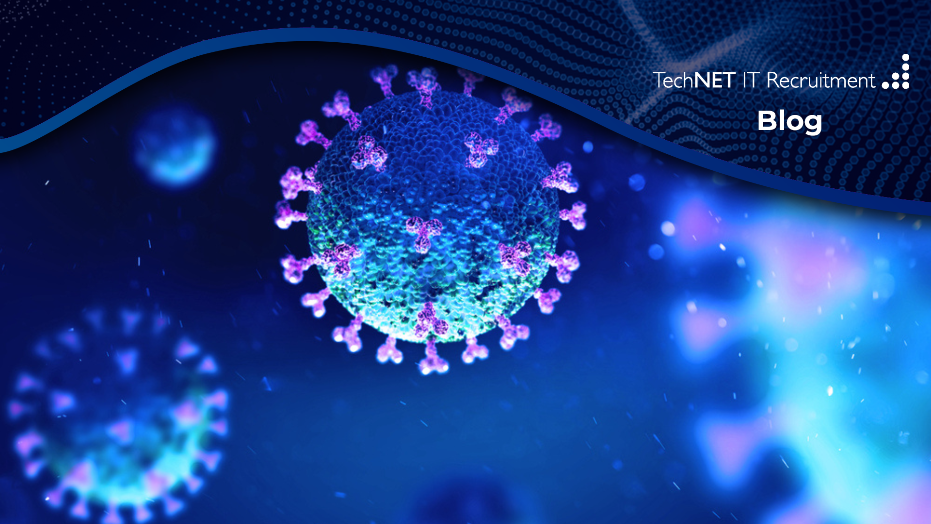 AI fighting superbug molecules on blue background